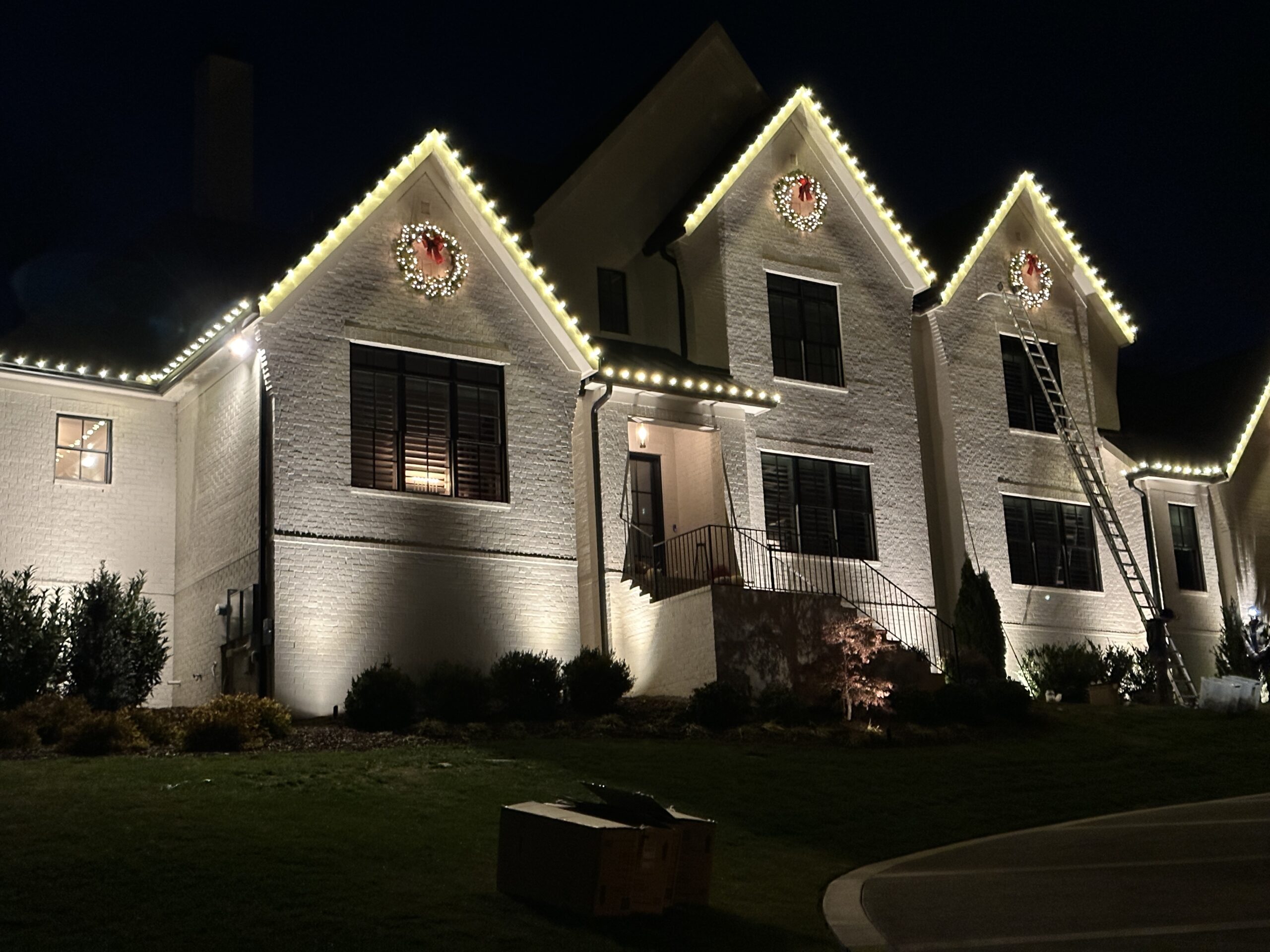 Professional holiday lighting detail