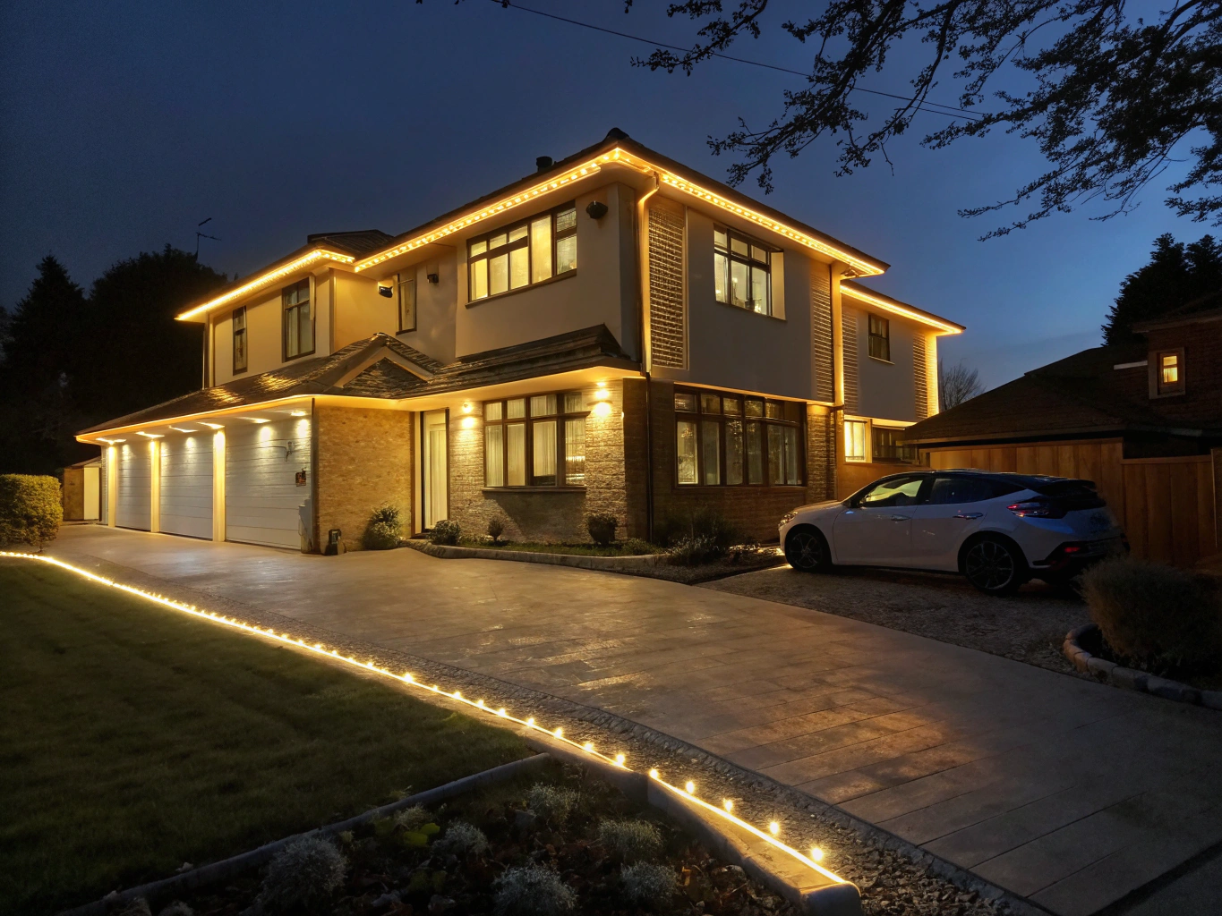 Functional and aesthetic driveway lighting in Brentwood