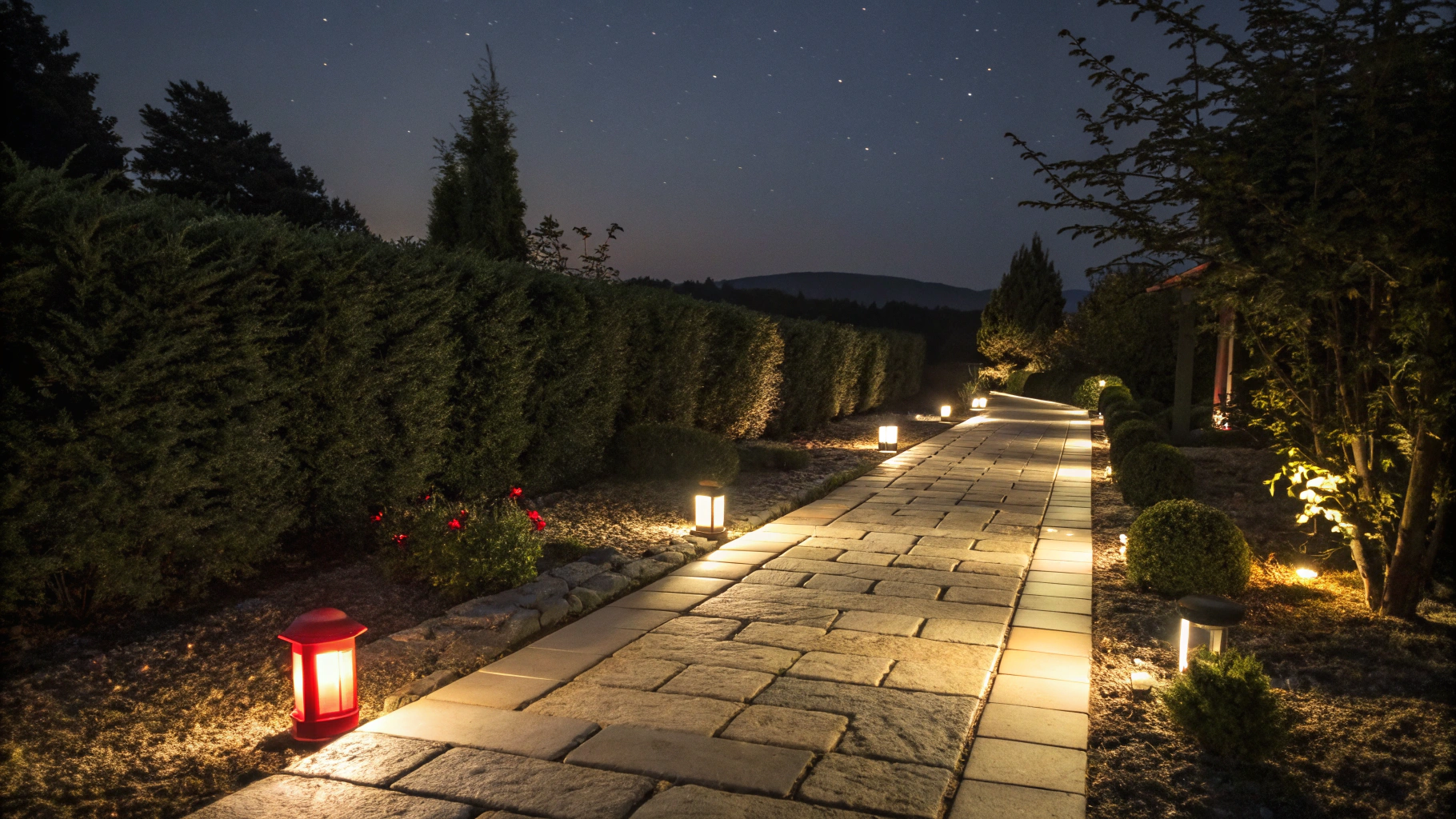 Festive pathway lighting installation