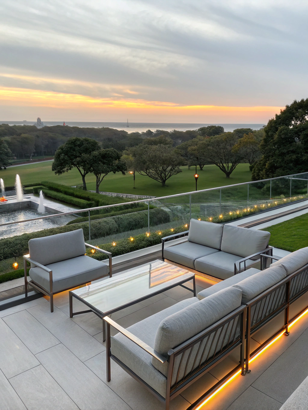 Modern terrace lighting design for a Nashville home
